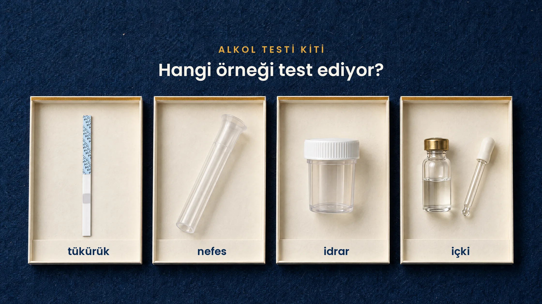 Alkol testi kiti türleri: tükürük, nefes, idrar ve içki örnekleri, AlkoSafe tükürük test şeridi